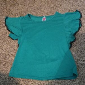 Knitworks Turquoise Ruffle Sleeve Tee